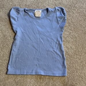 The Beaufort Bonnet Company Girls Puff Sleeve Tee in Blue